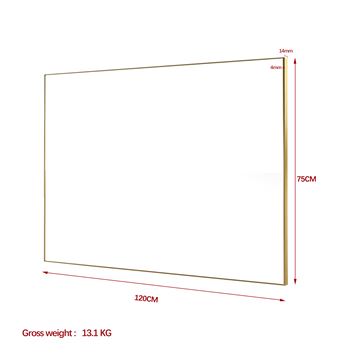 Spejl med guldfarvet ramme 75x120cm